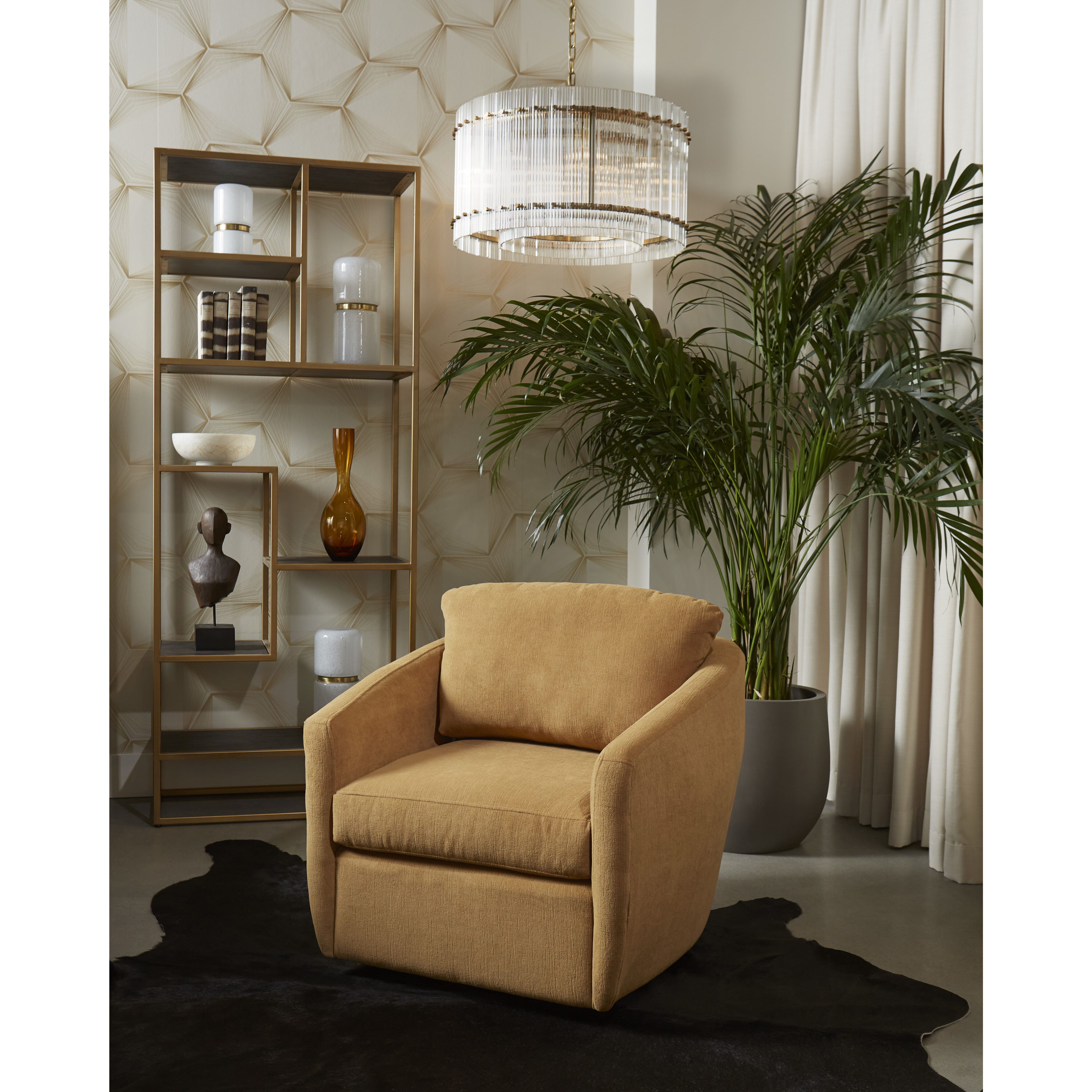 Kore LED Brass / Clear Chandelier Ceiling Light, Small